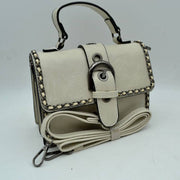 Vintage Crossbody Satchel Bag with Chain Trim