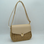 Woven Straw Flap Crossbody Bag – Chic Summer Shoulder Satchel