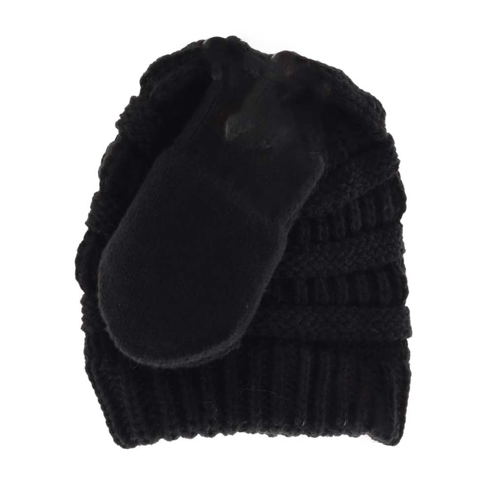 BABY Solid C.C Beanie with Mitten SET