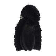 BABY Solid Knit Pom C.C Beanie with Mitten SET