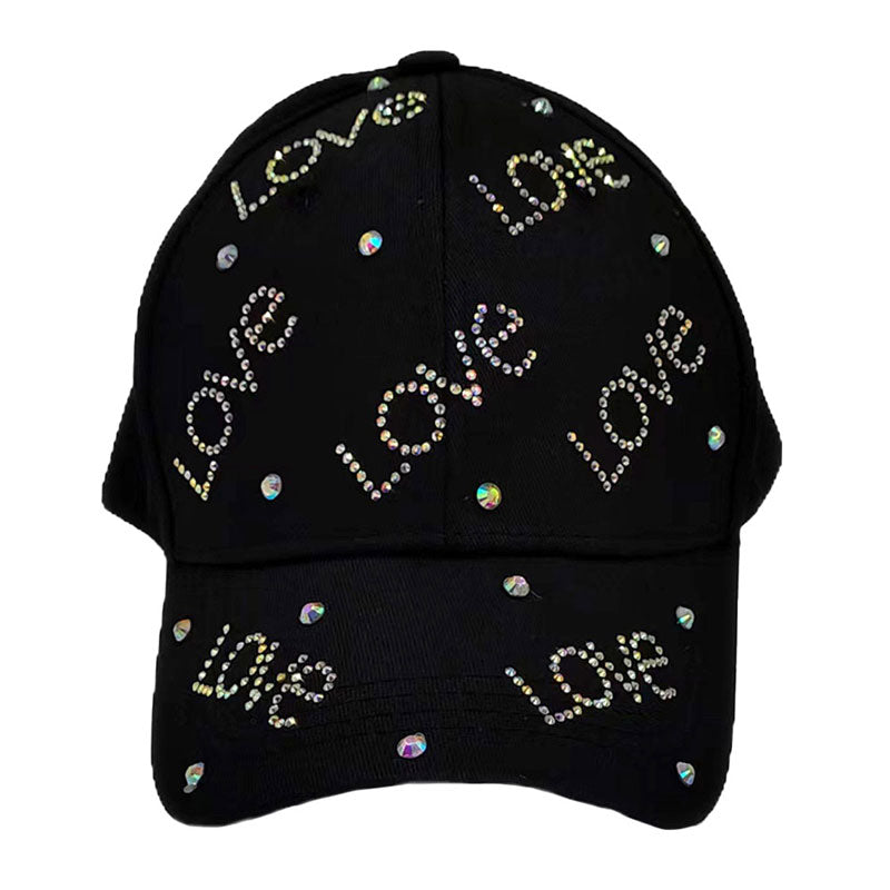 Bling Love Message Patterned Baseball Cap