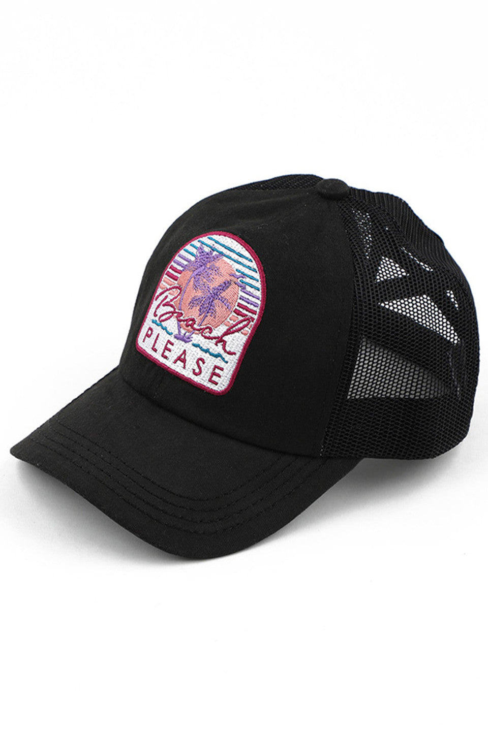 C.C BEACH PLEASE CRISS CROSS PONY CAP