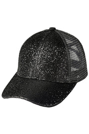 C.C Criss Cross Glitter Mesh Baseball Cap