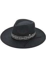 C.C Geometric Trim Band Vegan Felt Panama Hat