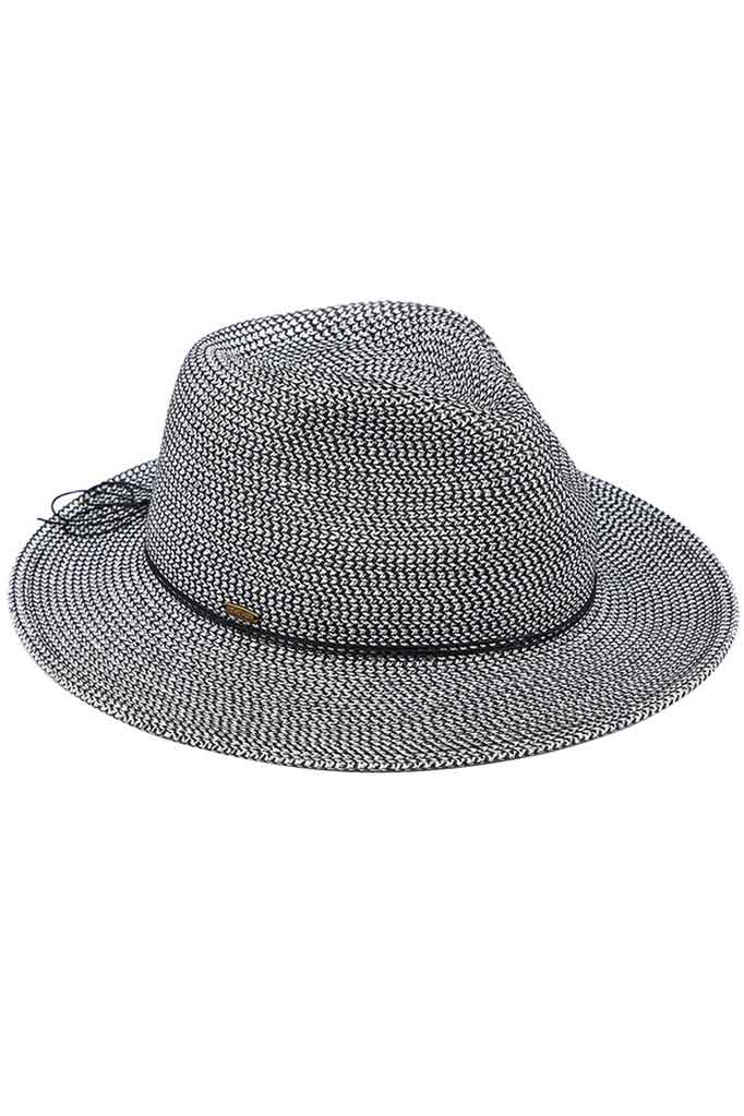 C.C Women's Lurex Paper Straw Panama Sun Hat