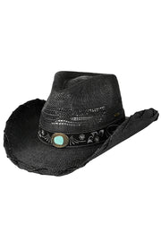 C.C Metallic X Stitches Ventead Cowboy Hat