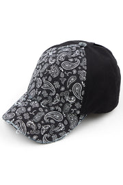 C.C Women's Paisley Ponytail Baseball Cap