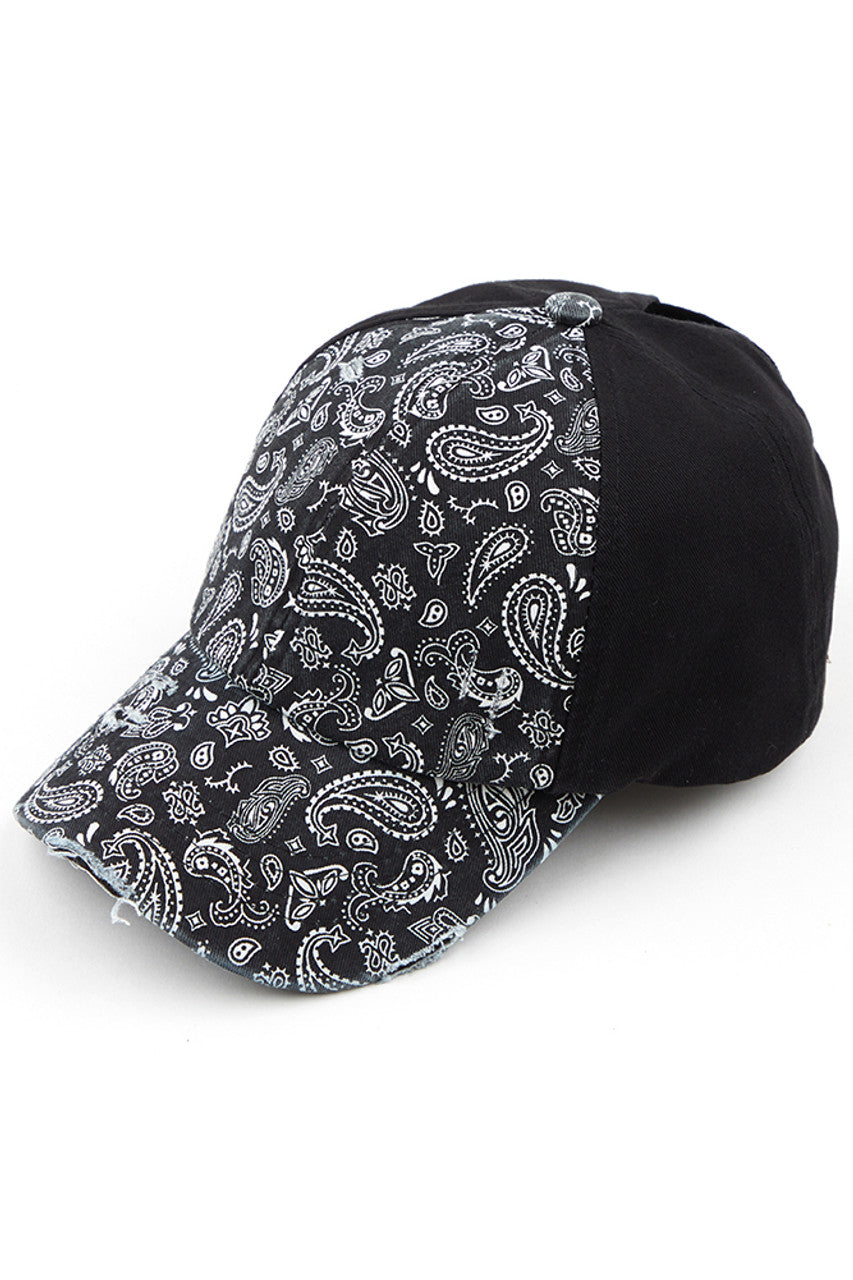 C.C Women's Paisley Ponytail Baseball Cap