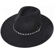 C.C Rhinestone Bugle Bead Trim Panama Hat