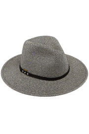 C.C SUEDE BAND TRIM PANAMA SUN HAT