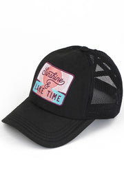 C.C Women's Sunshine & Lake Time Patch Ponytail Cap