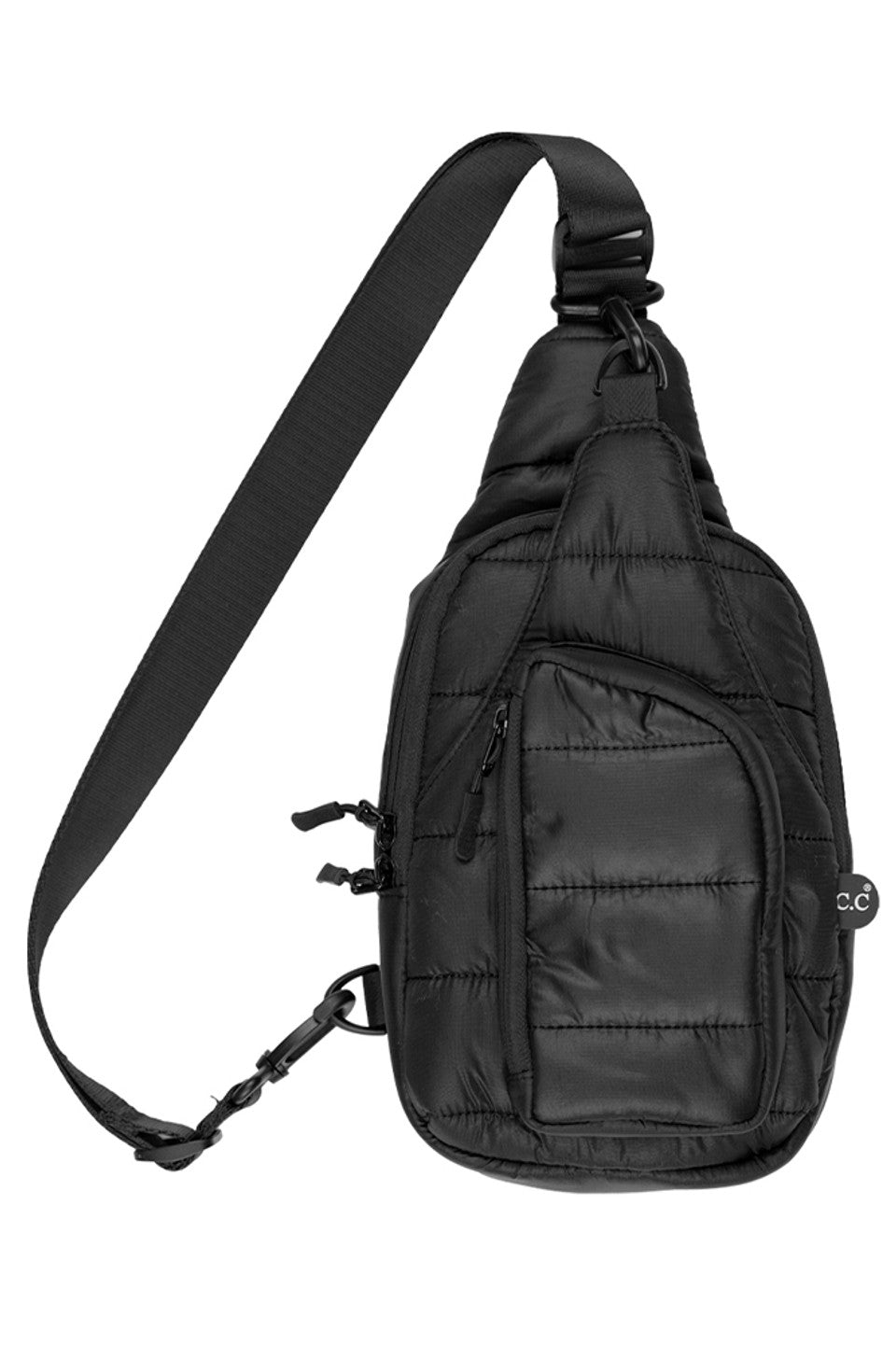 C.C Solid Puffer Padding Sling Bag