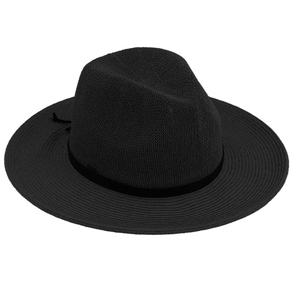 C.C Suede Lace Trim Band Panama Hat