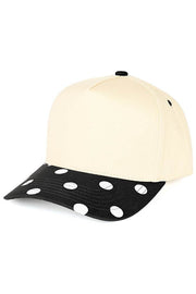 C.C Big Polka Dot Pattern Print Brim Two Tone Trucker Hat