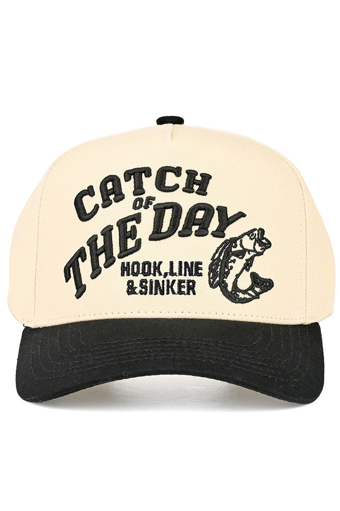 C.C REEL'EM IN Embroidered Letter Two Tone Trucker Hat