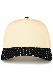 C.C Small Polka Dot Pattern Print Brim Two Tone Trucker Hat