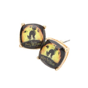 Cat Cushion Square Stud Earrings