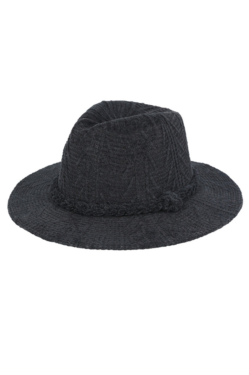 Chenille Pattern and Braided Band Winter Fedora