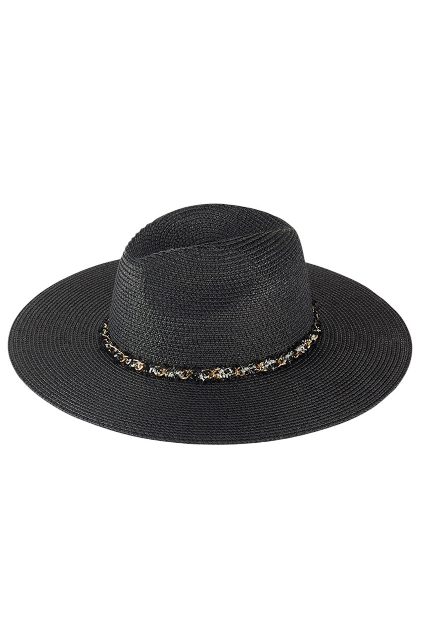 Confetti Braided Chain Band Summer Straw Hat