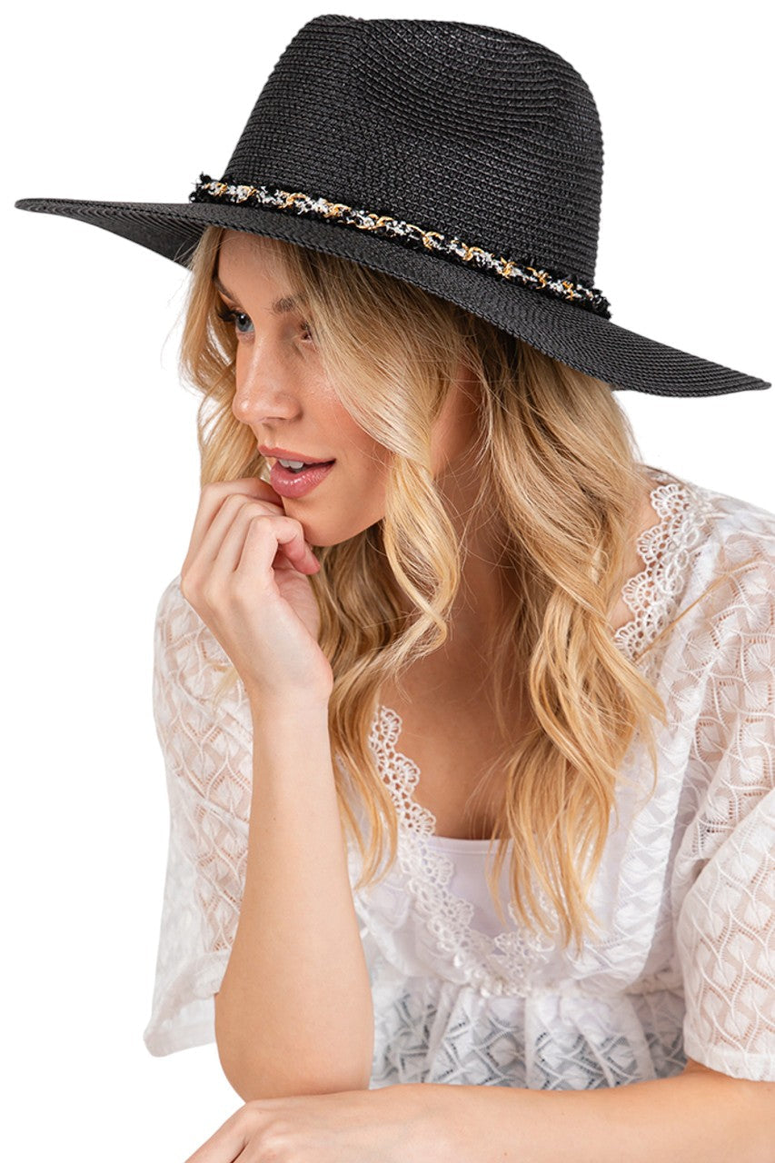 Confetti Braided Chain Band Summer Straw Hat