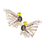 Bubble Stone Cluster Butterfly Evening Earrings