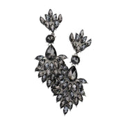Teardrop Accented Marquise Stone Cluster Evening Earrings