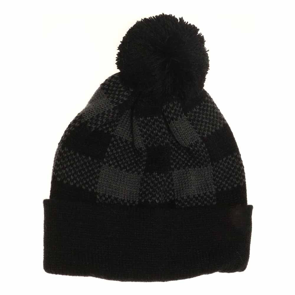BABY Buffalo Plaid Pom C.C Beanie