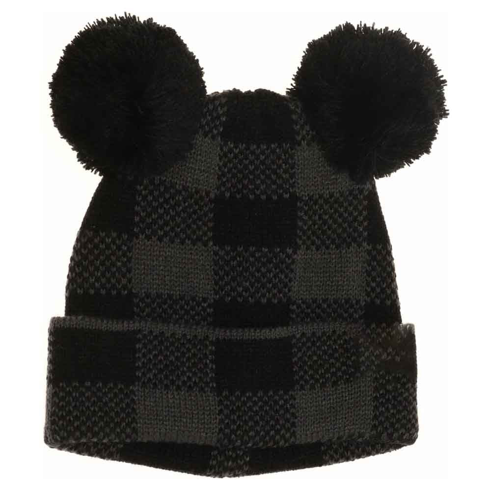 BABY Buffalo Plaid Pom Pom C.C Beanie