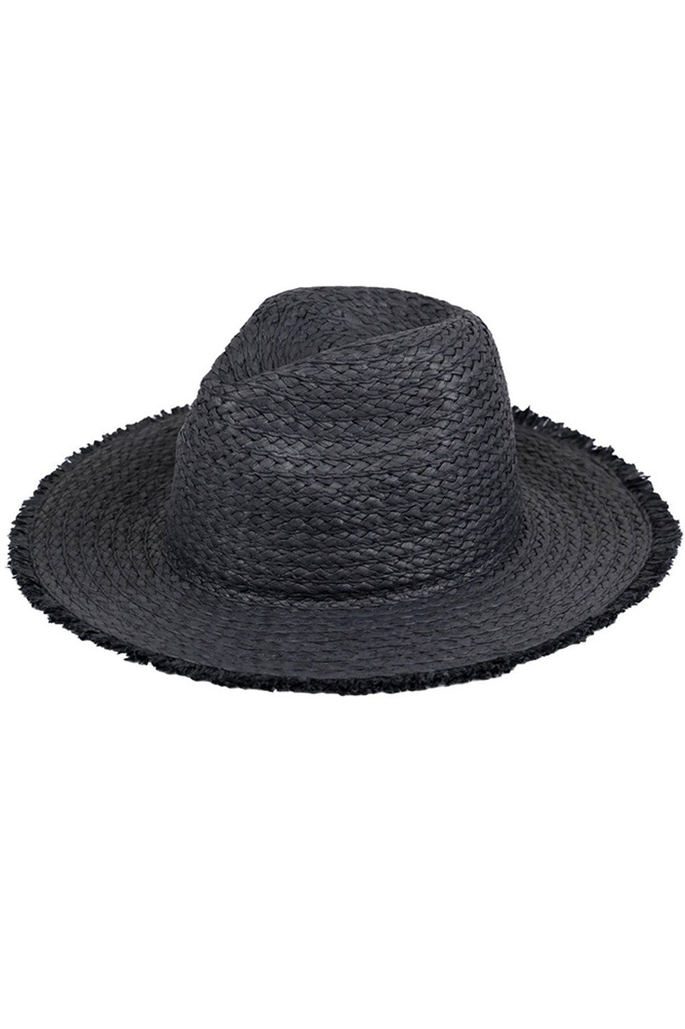 Frayed Solid Straw Hat