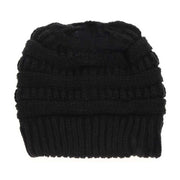Fuzzy Lined Solid Classic C.C Beanie Tail