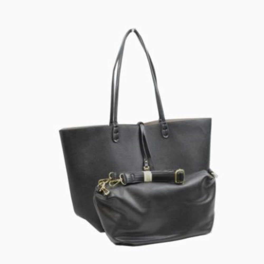 Classic Trapeze Tote Bag with Dual Handles and Ring Detail