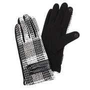 Herringbone Woven Button Gloves