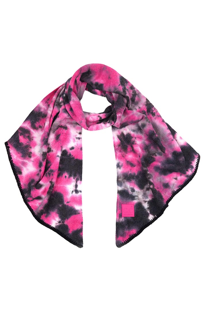 C.C Tie Dye Bias Cut Scarf With Rubber Patch