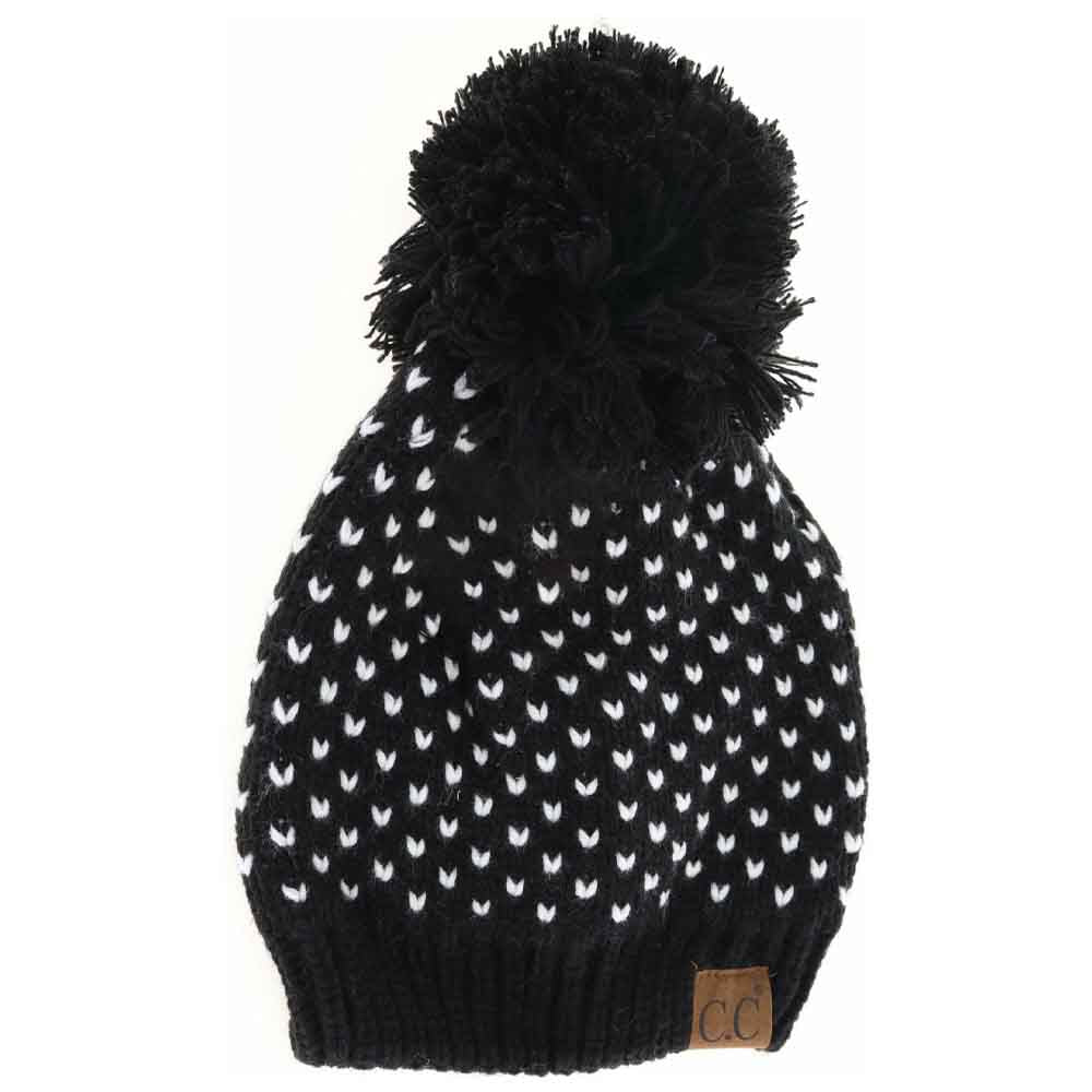 Heart Knit Pom C.C Beanie