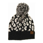 Leopard Boucle Knit POM C.C Beanie