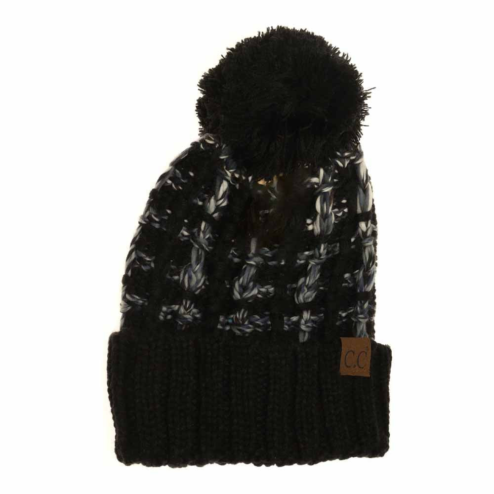 Ombre Double Slipstitch Pom C.C Beanie