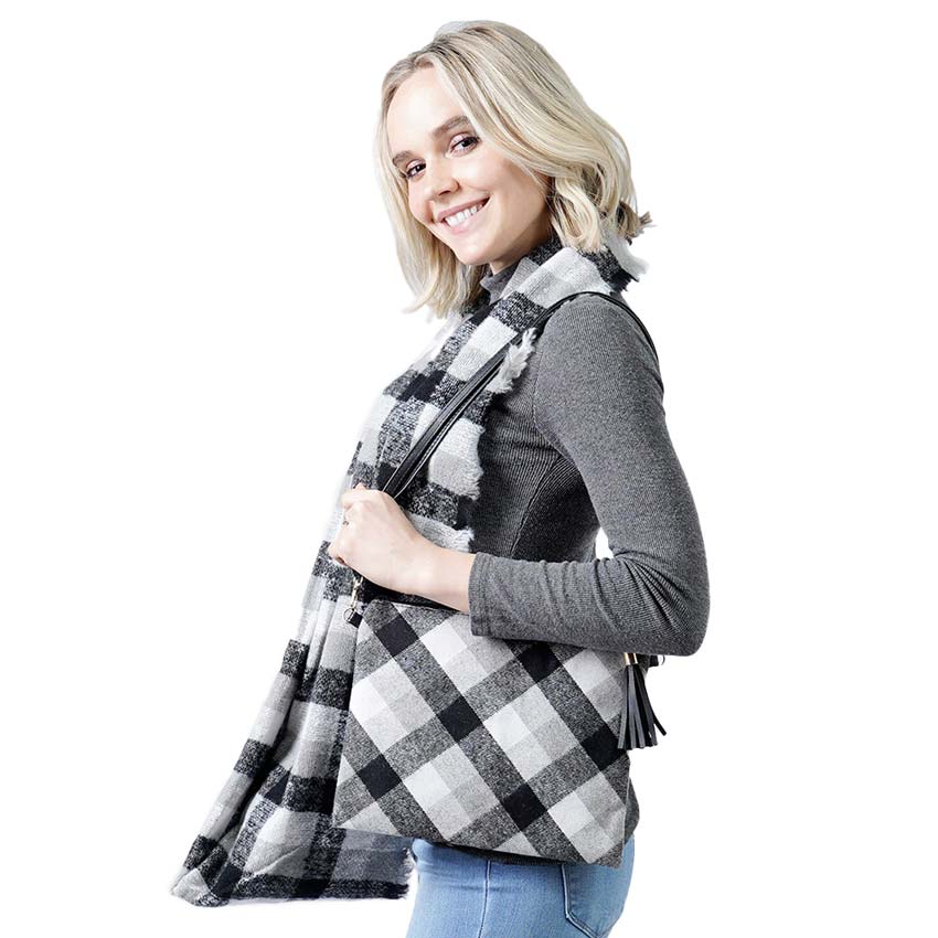Plaid Check Crossbody Clutch Bag