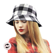 Reversible Buffalo Check Patterned Bucket Hat