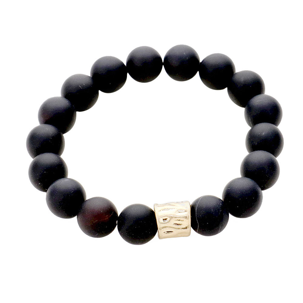 Semi precious stone beaded stretch bracelet