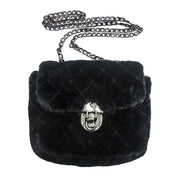Solid Faux Fur Crossbody Bag