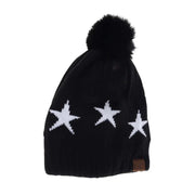 Star Print Pom C.C Beanie