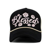BLESSED Letter Foam Trucker Hat Mesh Cap