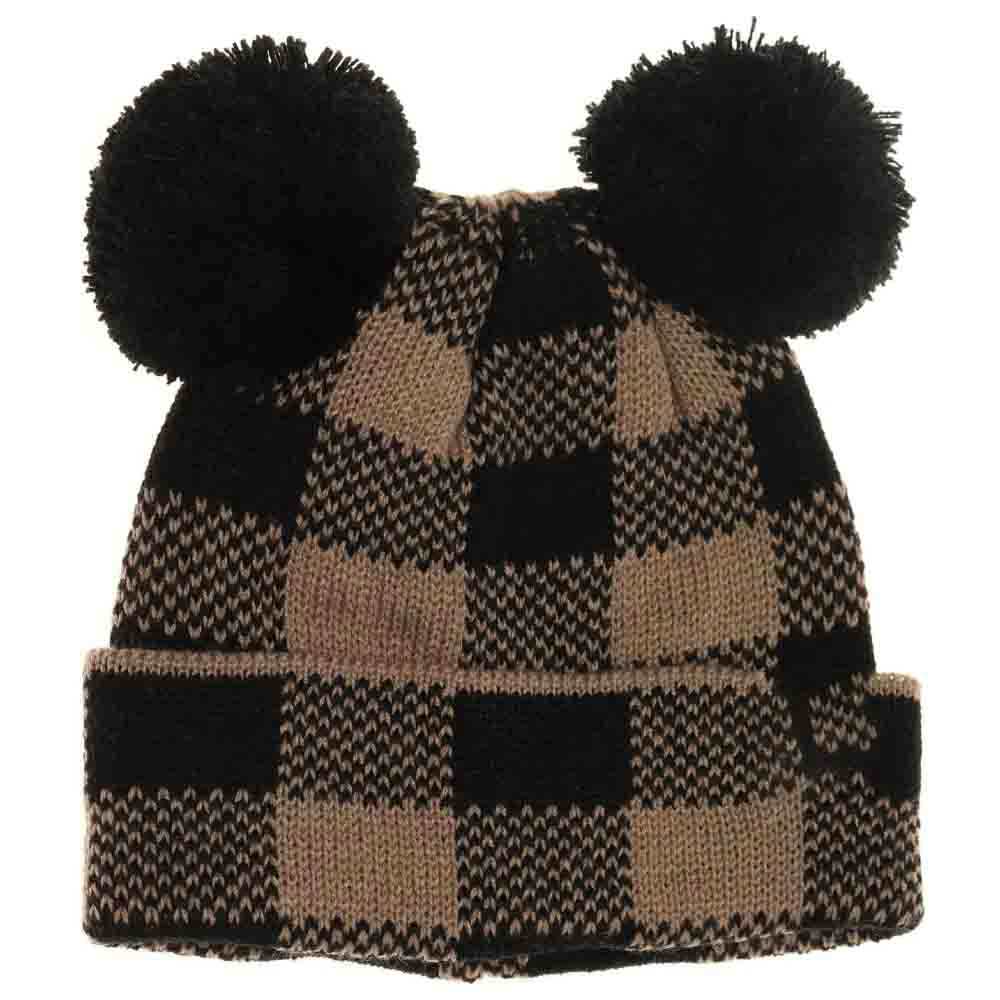 BABY Buffalo Plaid Pom Pom C.C Beanie