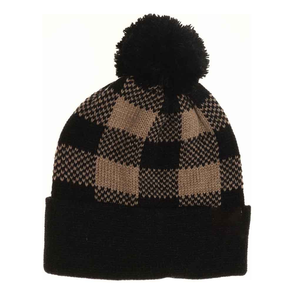 BABY Buffalo Plaid Pom C.C Beanie