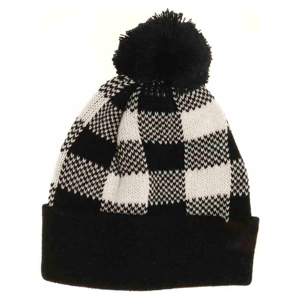 BABY Buffalo Plaid Pom C.C Beanie