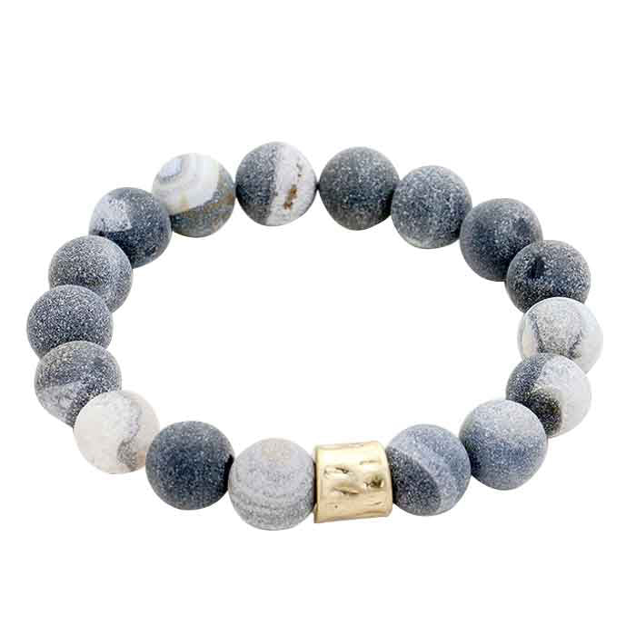 Semi precious stone beaded stretch bracelet