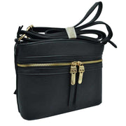 Zipper Detail Women's Crossbody Soft Faux Leather Bag