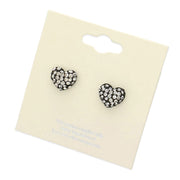 Crystal Pave Heart Stud Earrings