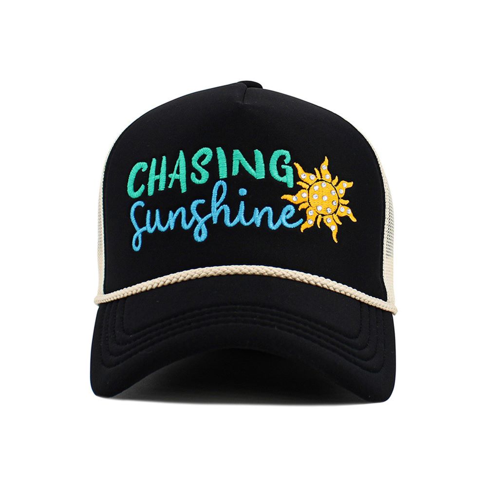 CHASING SUNSHINE Letter Foam Trucker Hat Mesh Cap