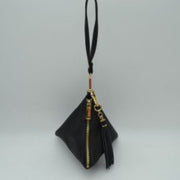 Pyramid Wristlet Clutch Bag with Tassel Accent